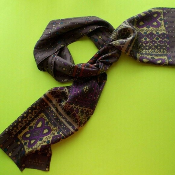 VTG 100% SILK Nicole Miller STUDIO Women's Scarf NWOT - Picture 2 of 9